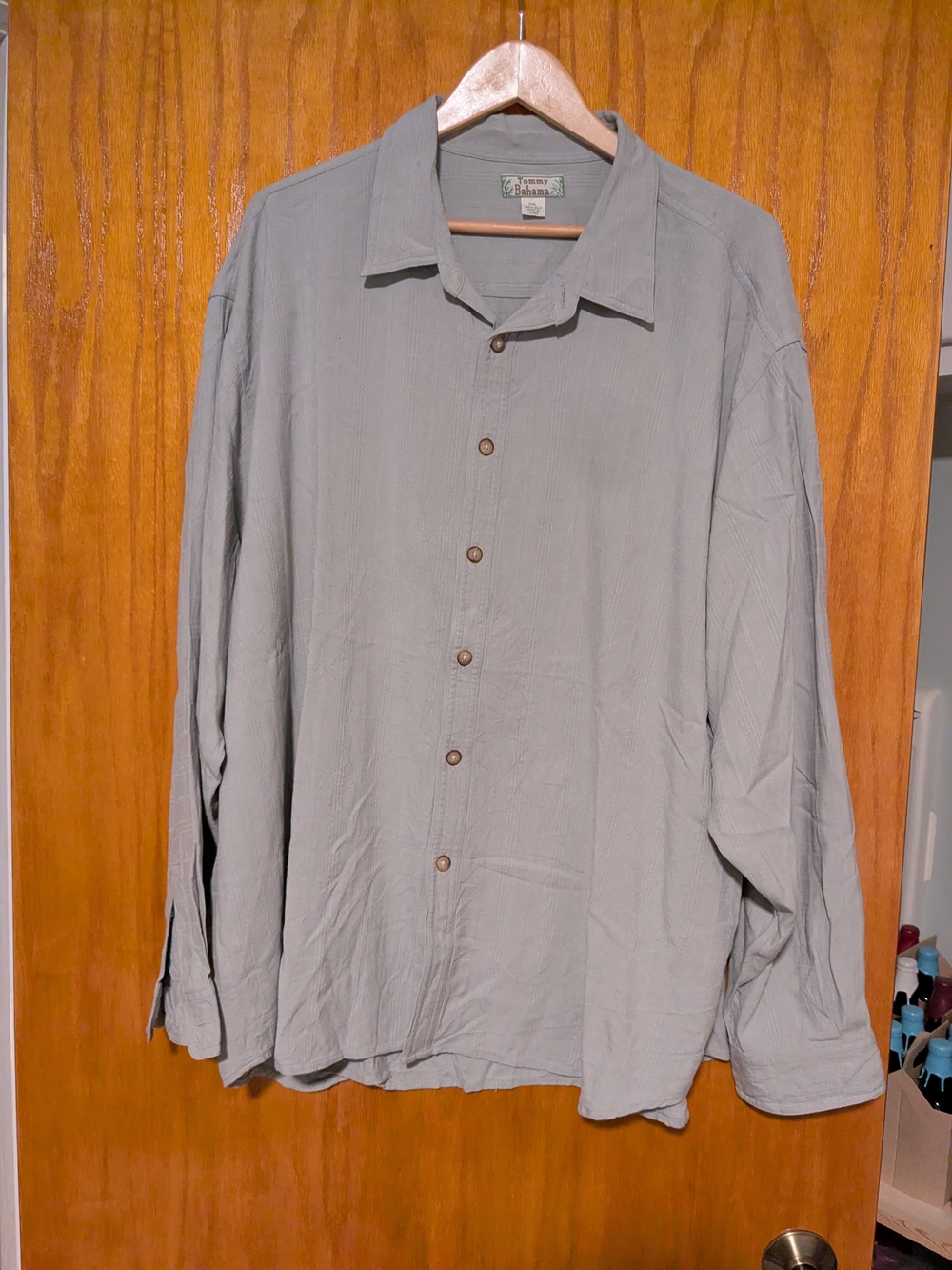 Grey Silk Long Sleeve Tommy Bahama Button Up Shirt XXL